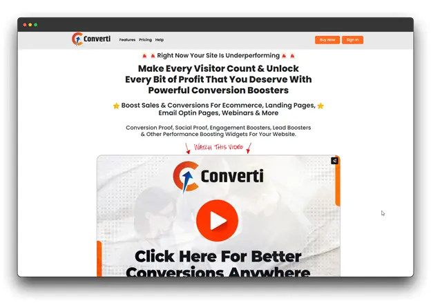 Converti's powerful Website Pop-Up Builder for conversion boosting, acting as a Pop-up Builder. keywords :: ""Website Pop-Up Builder: Pop-up Builder