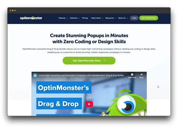 OptinMonster's Drag & Drop Website Pop-Up Builder for stunning Pop-up Builder creations. keywords :: ""Website Pop-Up Builder: Pop-up Builder"""